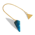 Load image into Gallery viewer, 24 Carat Gold Blue Apatite Pendulum Kit- Moon Charged Crystals