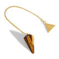 Load image into Gallery viewer, 24 Carat Gold Tiger's Eye Pendulum- Moon Charged Crystals