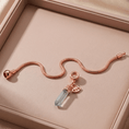 Load image into Gallery viewer, Rose Gold Charm Bracelet with One Gemstone & Charm - Moon Charged Crystals