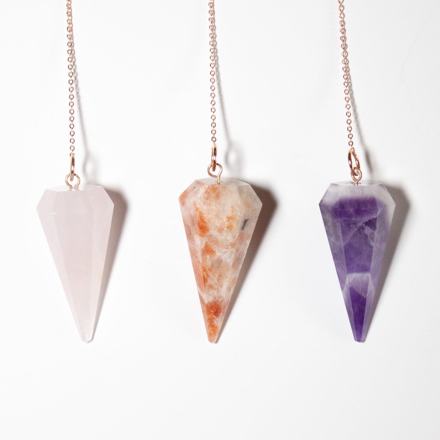 Rose Gold Plated Pendulum Kits - Moon Charged Crystals