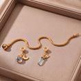 Load image into Gallery viewer, 24 Carat Gold Charm Bracelet with Two Gemstones & Charms - Moon Charged Crystals
