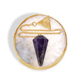 Load image into Gallery viewer, 24 Carat Gold Amethyst Pendulum Kit - Moon Charged Crystals
