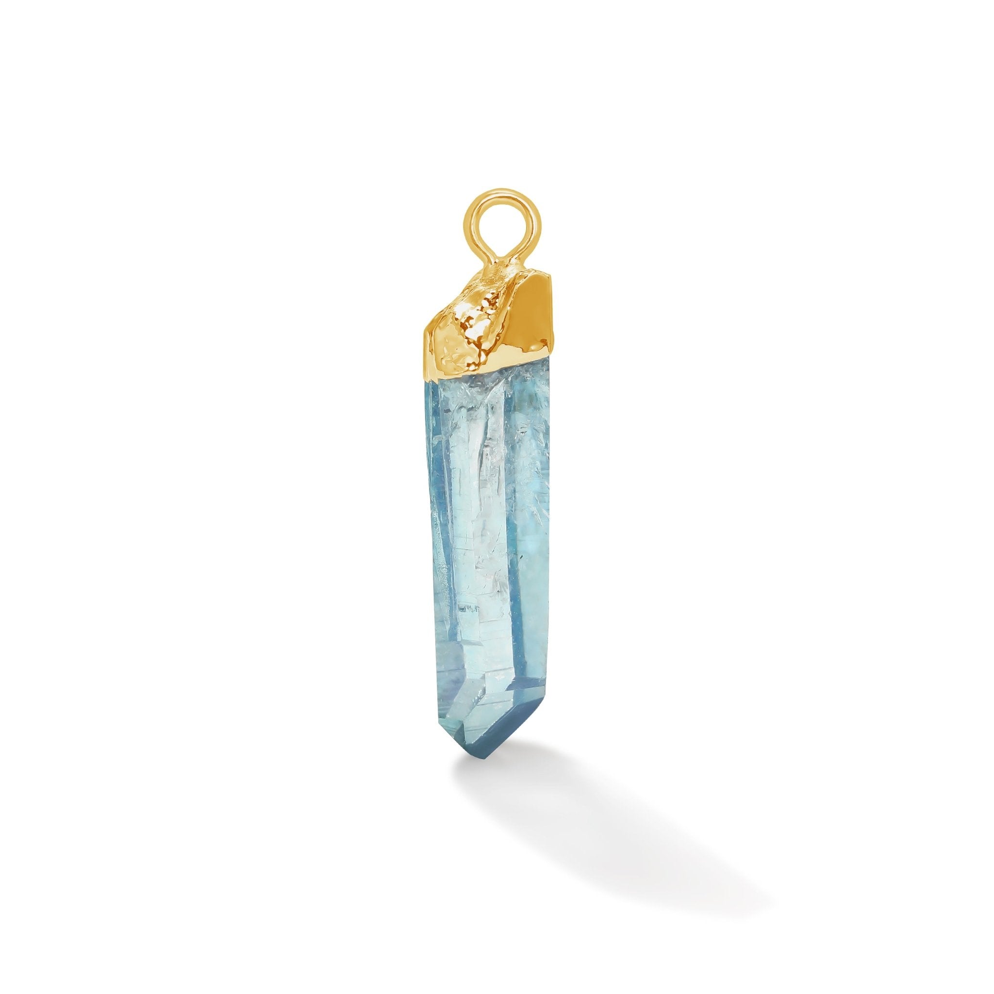 24 Carat Gold Aqua Aura Point Gemstone - Moon Charged Crystals