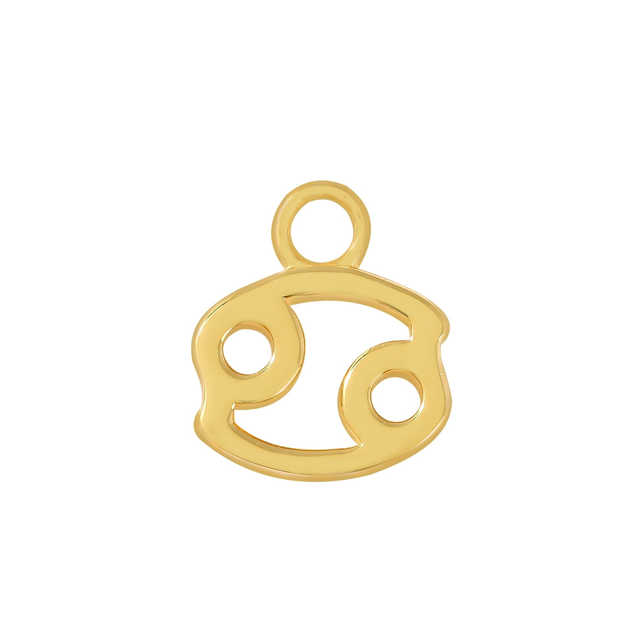 24 Carat Gold Cancer Charm - Moon Charged Crystals