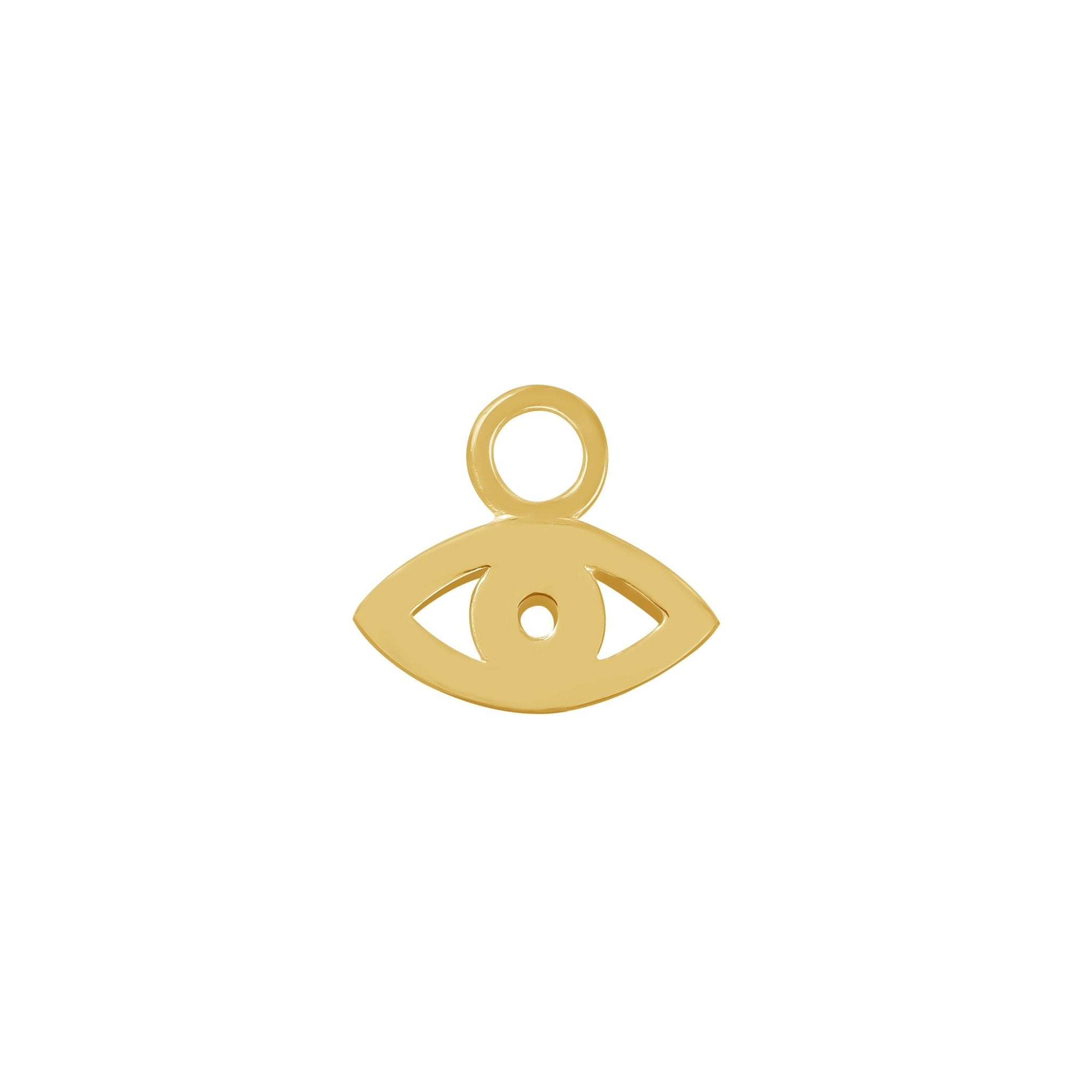 24 Carat Gold Evil Eye Charm - Moon Charged Crystals