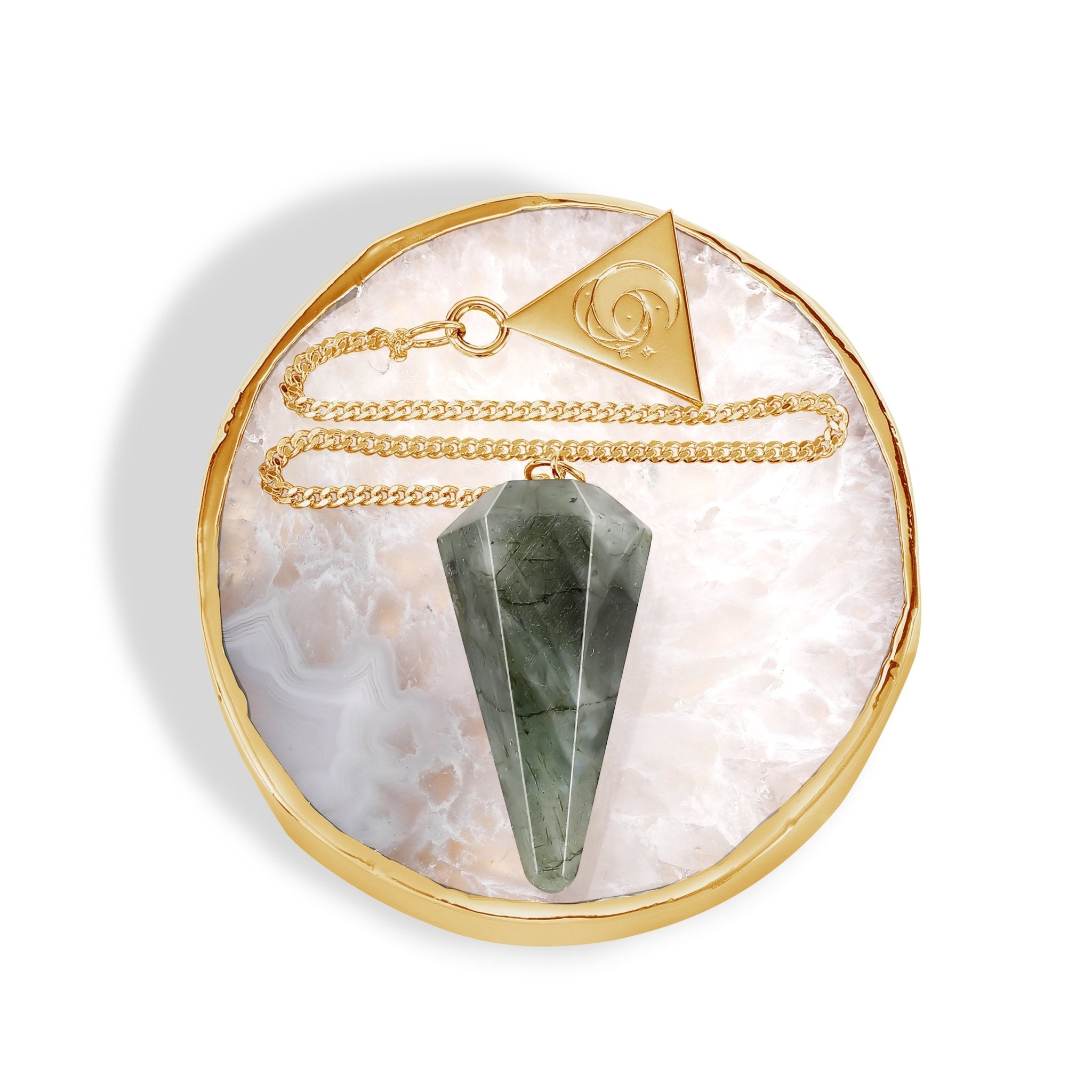 24 Carat Gold Labradorite Pendulum Kit - Moon Charged Crystals