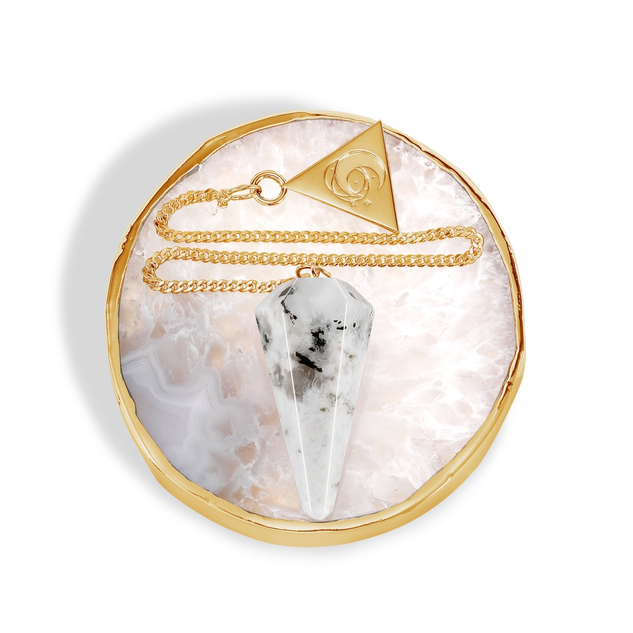 24 Carat Gold Moonstone Pendulum Kit - Moon Charged Crystals