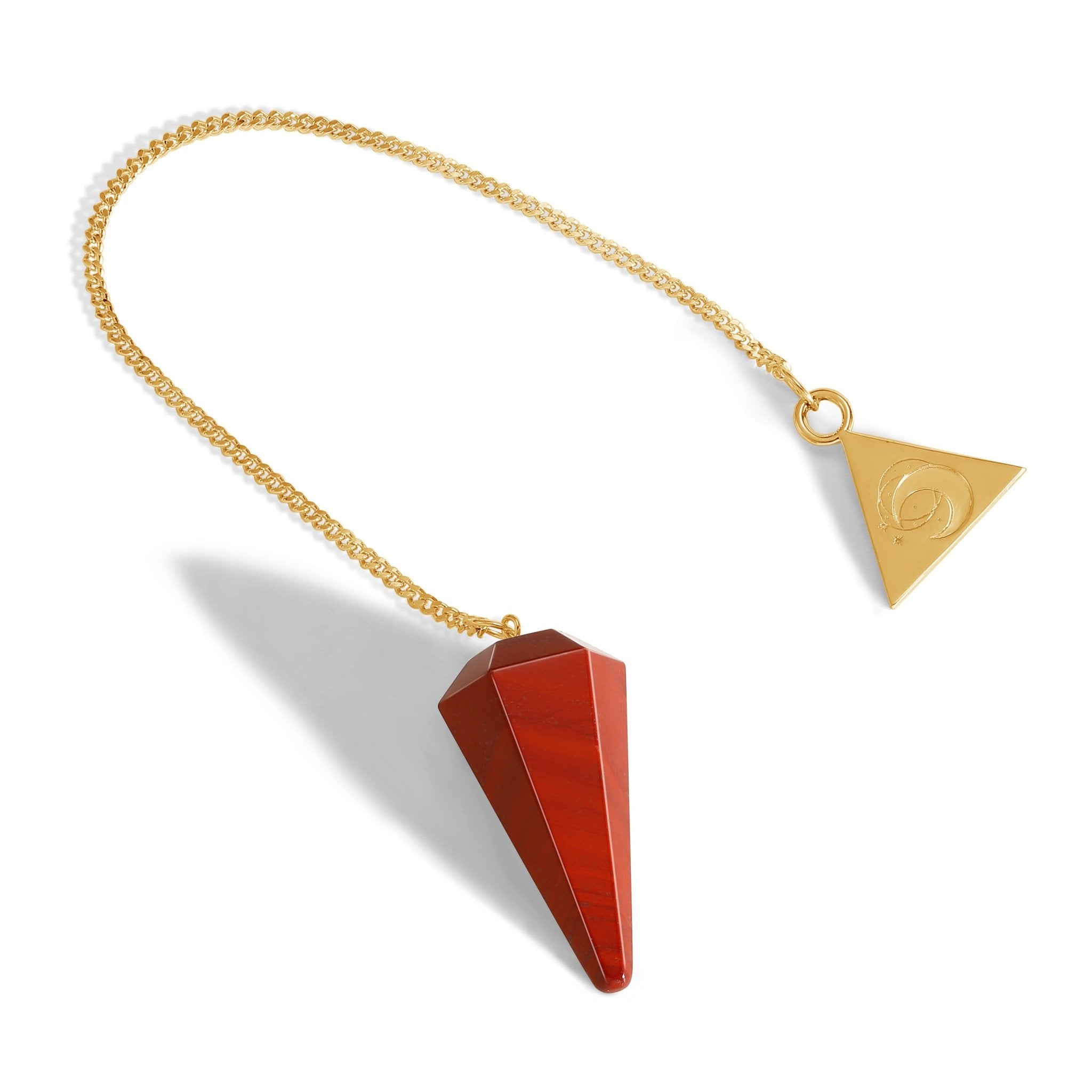 24 Carat Gold Red Jasper Pendulum Kit - Moon Charged Crystals