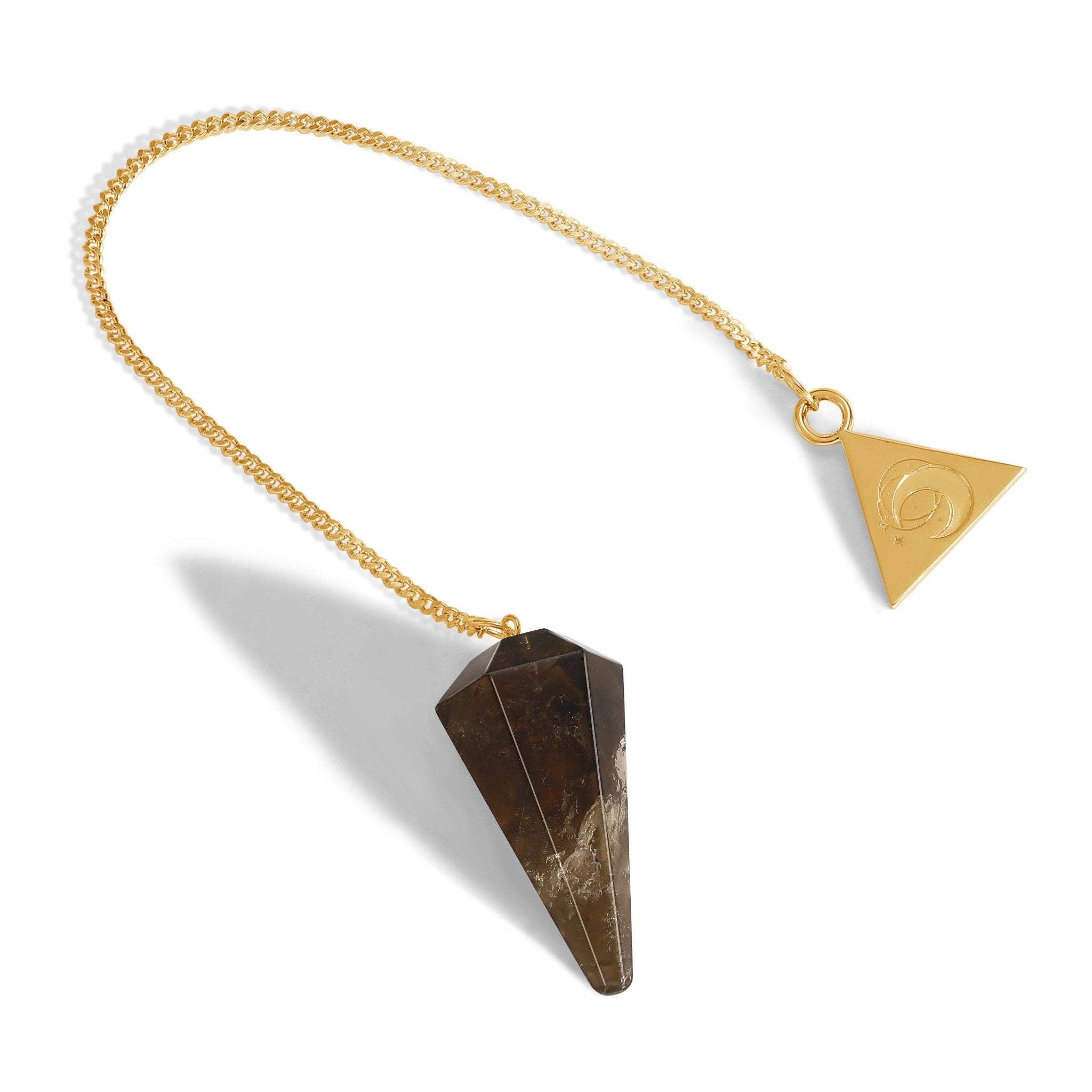 24 Carat Gold Smokey Quartz Pendulum Kit - Moon Charged Crystals
