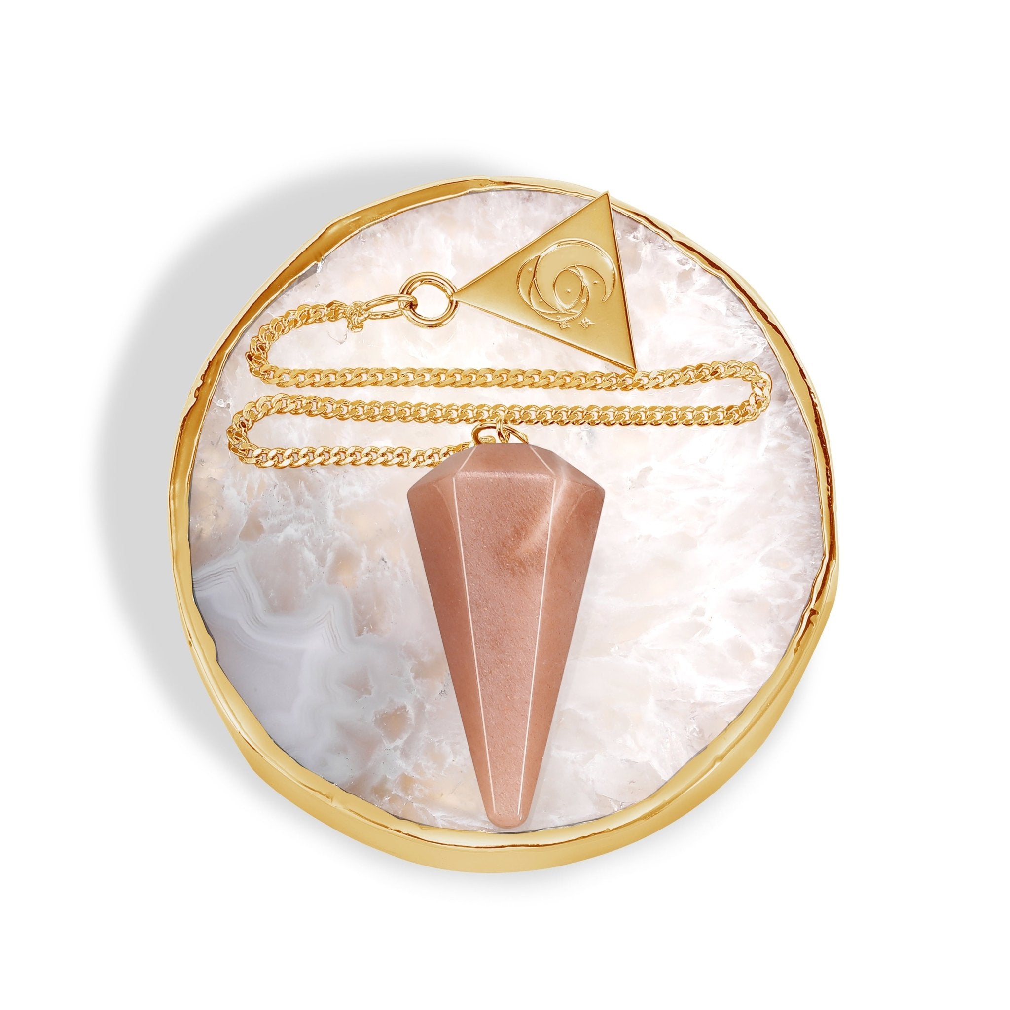 24 Carat Gold Sunstone Pendulum Kit - Moon Charged Crystals