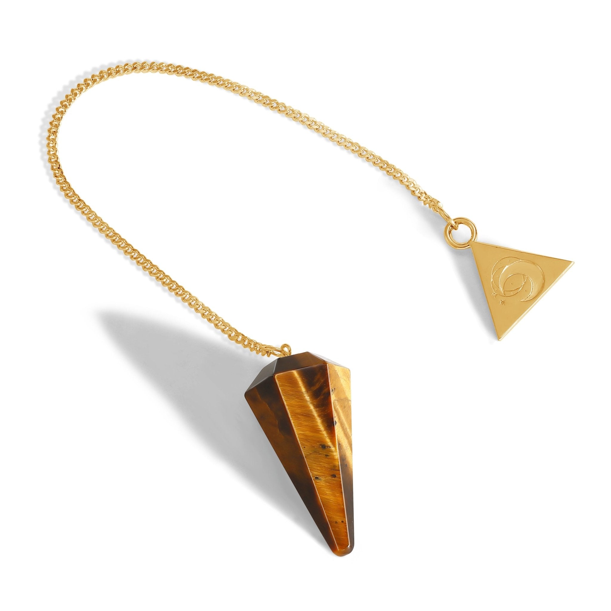 24 Carat Gold Tiger's Eye Pendulum- Moon Charged Crystals