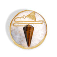 Load image into Gallery viewer, 24 Carat Gold Tiger's Eye Pendulum Kit - Moon Charged Crystals
