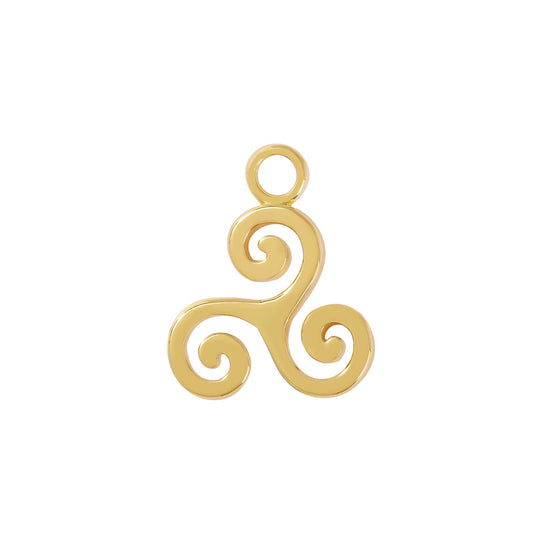 24 Carat Gold Triskele Charm - Moon Charged Crystals