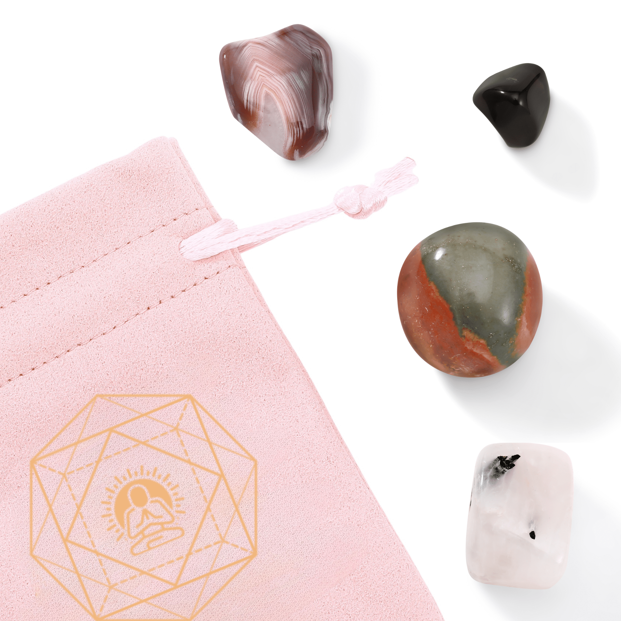 Crystals for Anxiety Charm Bag - Moon Charged Crystals
