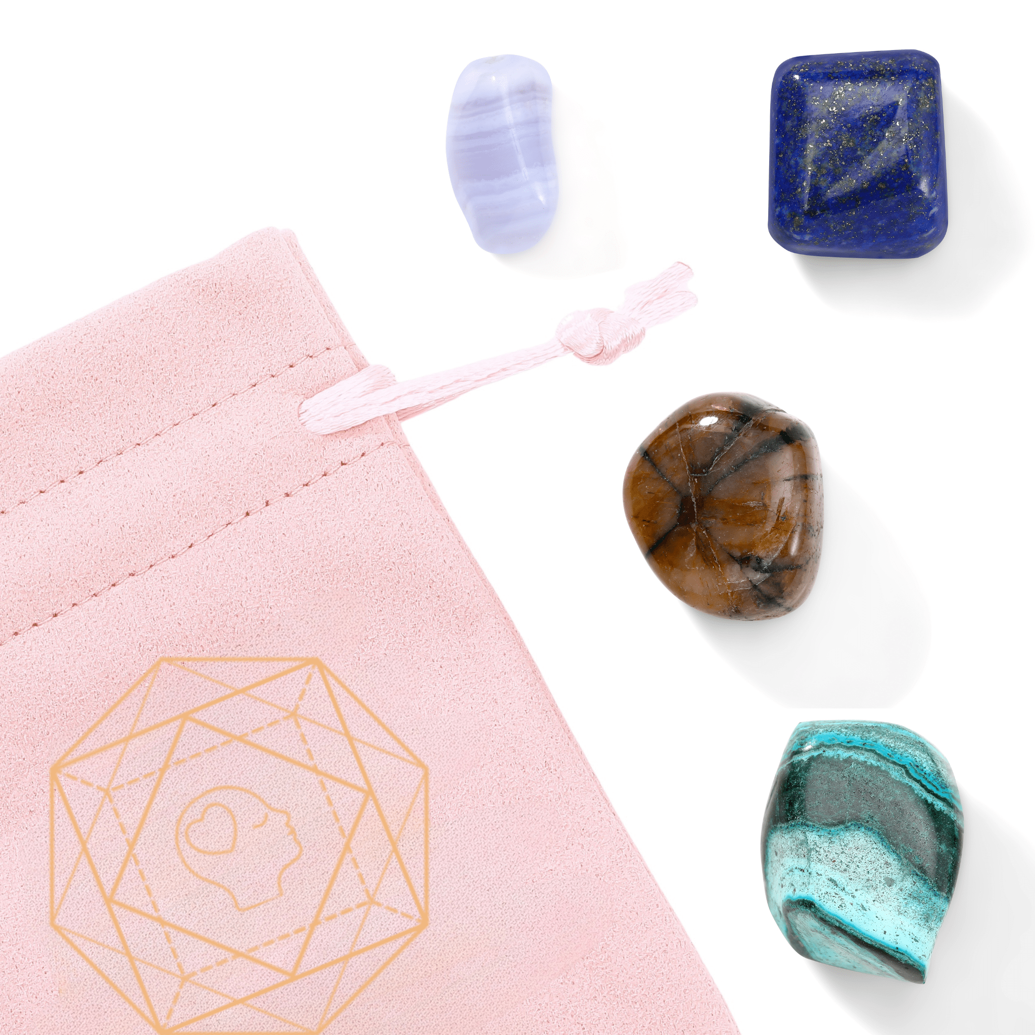 Crystals for Mental Clarity Charm Bag - Moon Charged Crystals