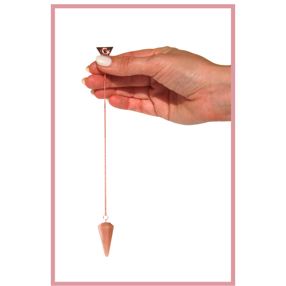 Moon Charged Crystals Pendulum Kit - Rose Gold Pendulum  - how to use a pendulum 