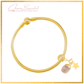Load image into Gallery viewer, 24 Carat Gold Charm Bracelet with One Gemstone & Charm
