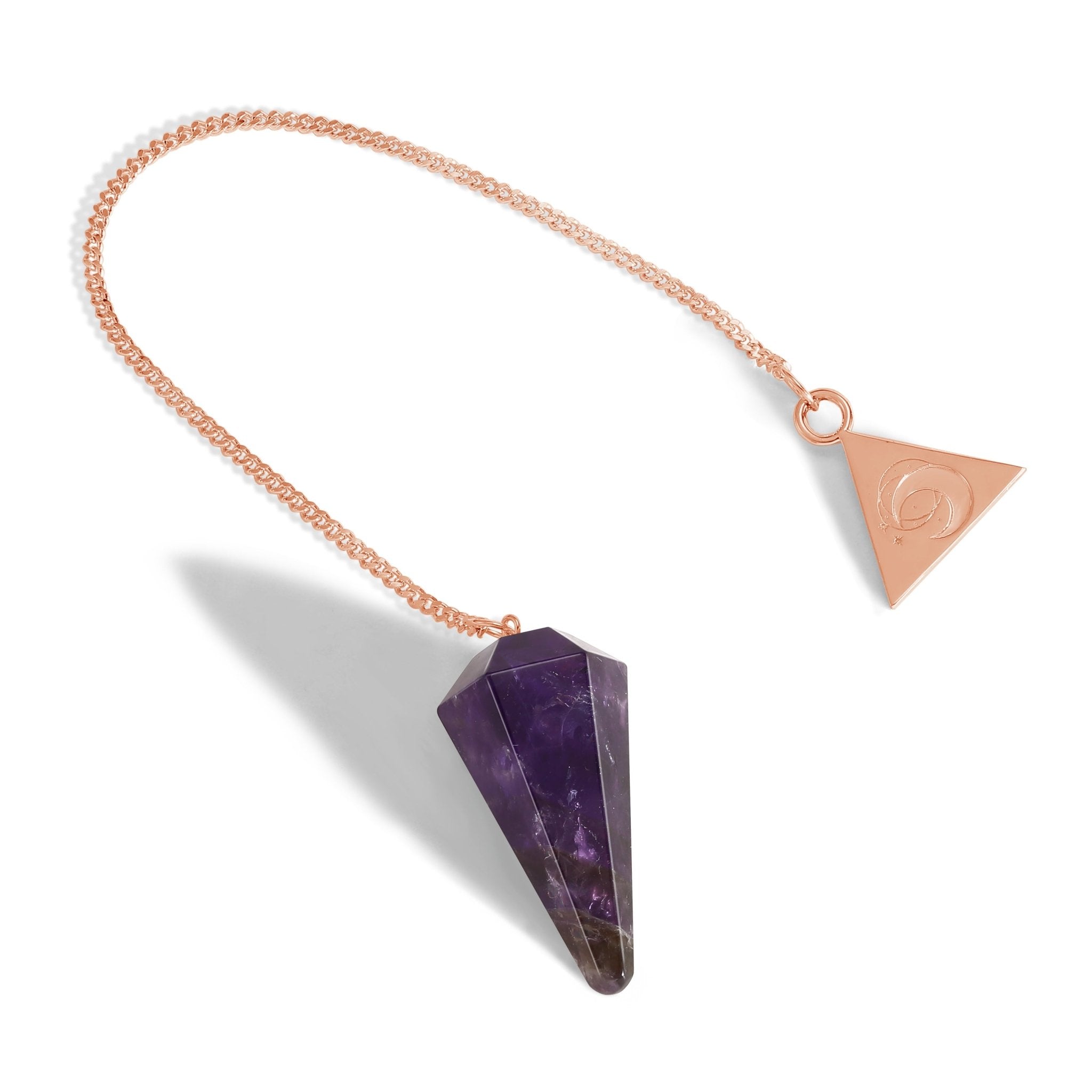 Rose Gold Amethyst Pendulum Kit - Moon Charged Crystals
