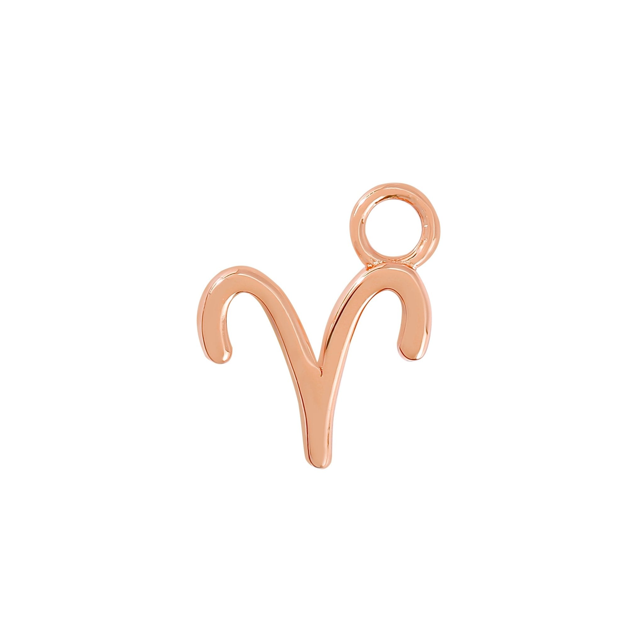 Rose Gold Aries Charm - Moon Charged Crystals