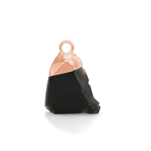 Rose Gold Black Obsidian Gemstone - Moon Charged Crystals
