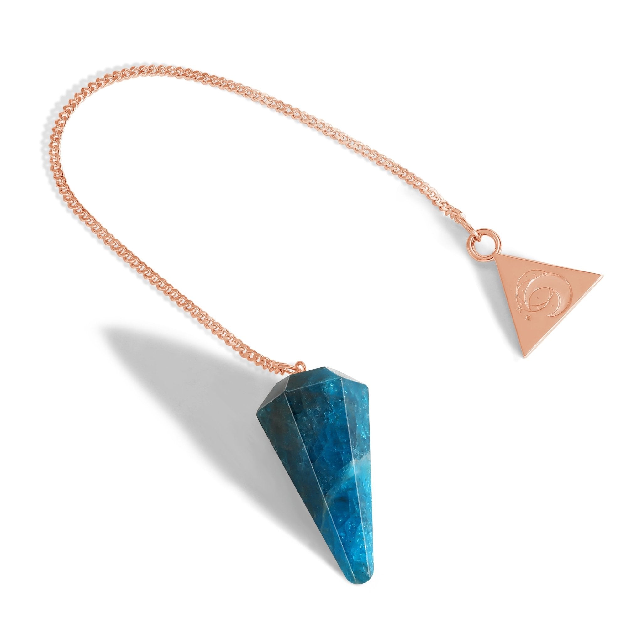 Rose Gold Blue Apatite Pendulum Kit - Moon Charged Crystals