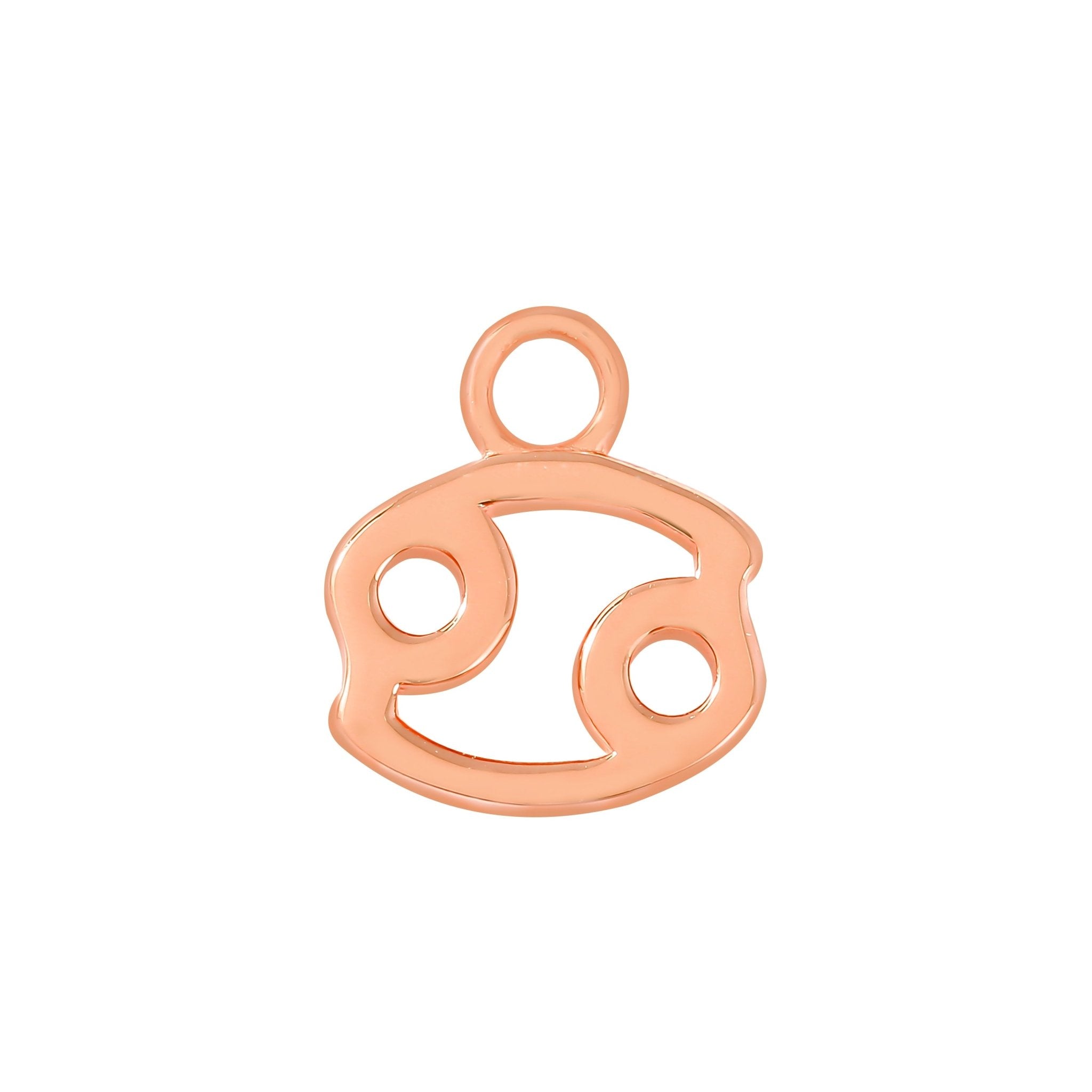 Rose Gold Cancer Charm - Moon Charged Crystals