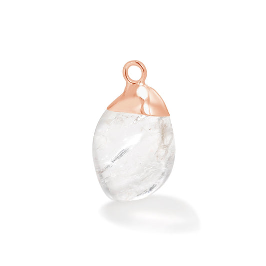 Rose Gold Clear Quartz Gemstone - Moon Charged Crystals