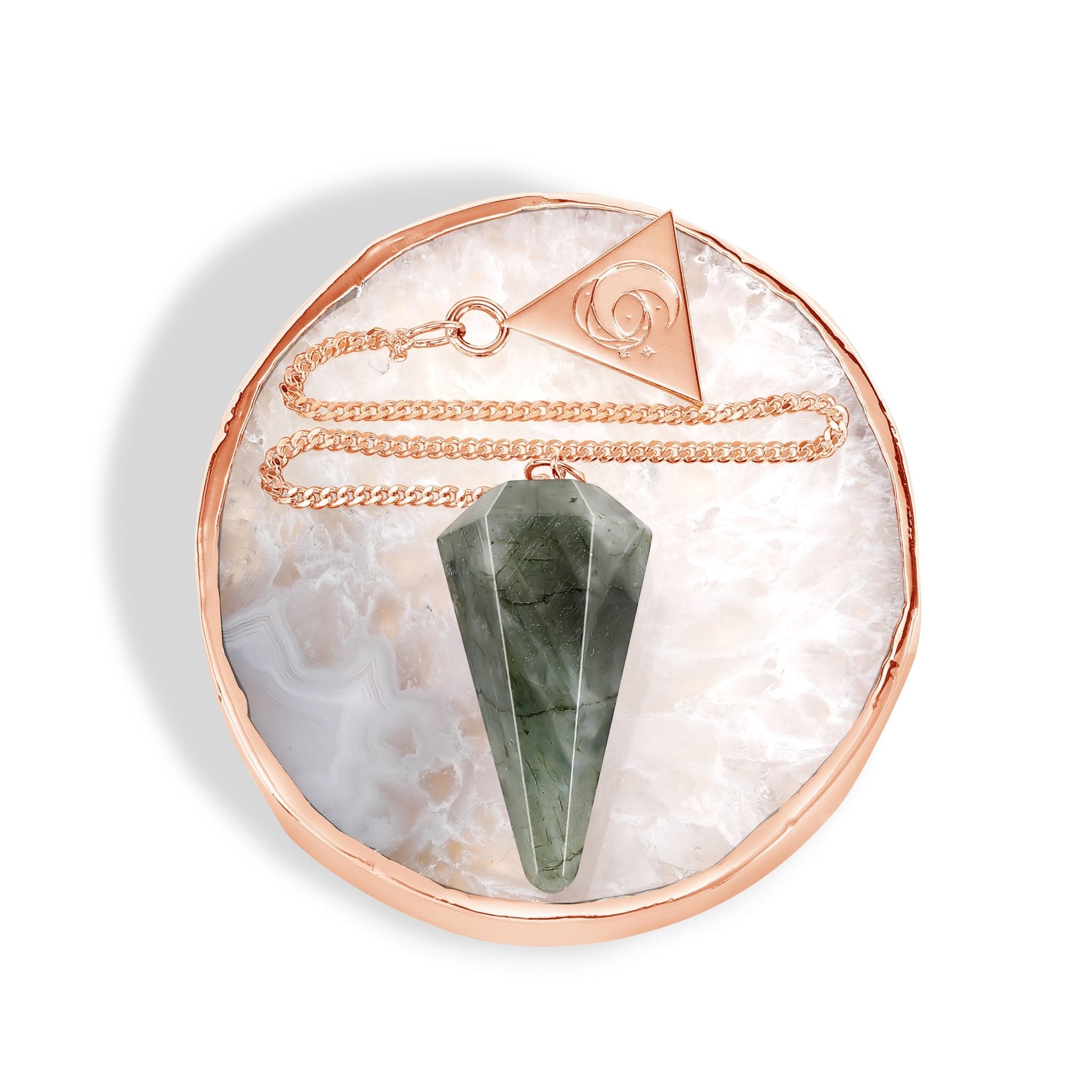Rose Gold Labradorite Pendulum Kit - Moon Charged Crystals