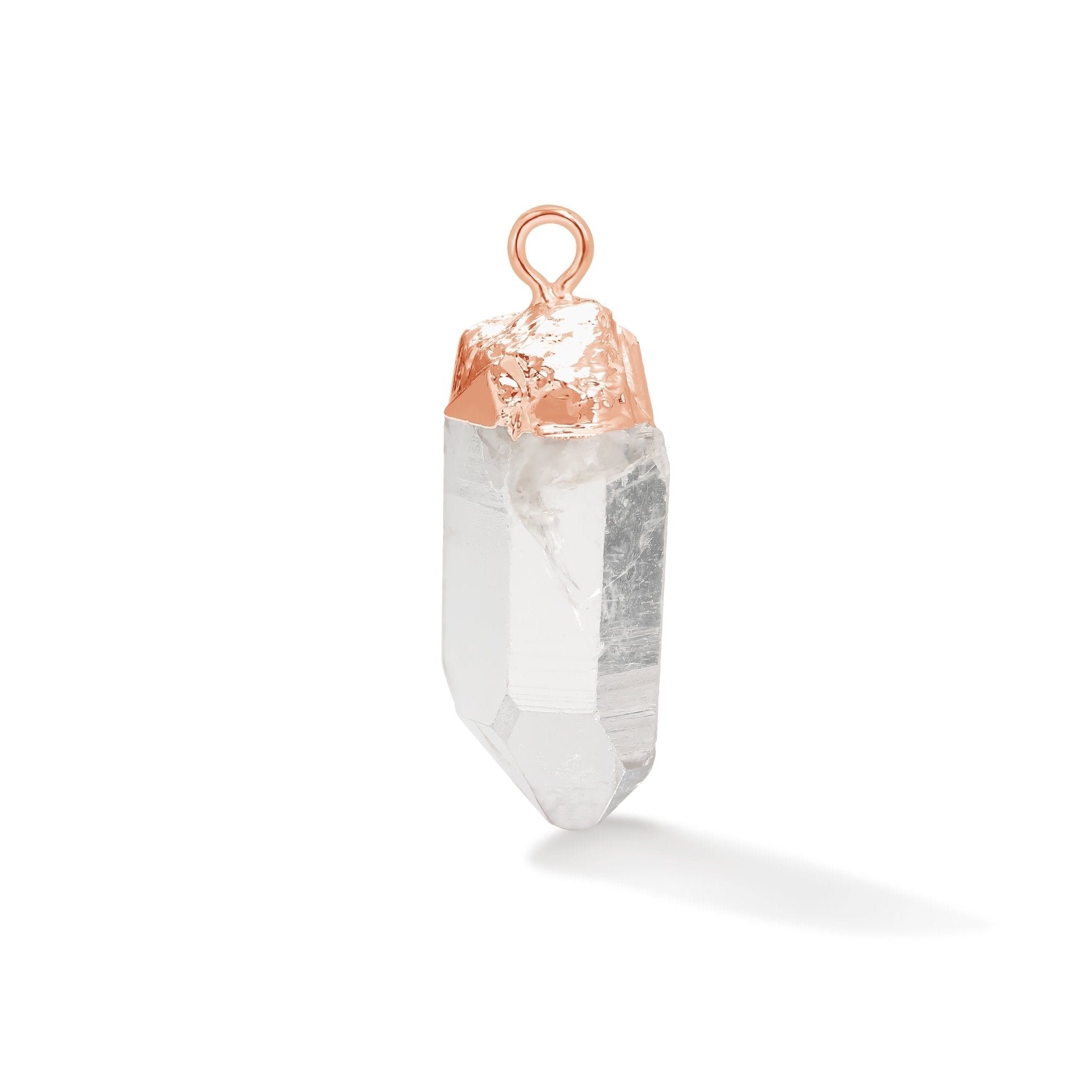 Rose Gold Quartz Point Gemstone - Moon Charged Crystals