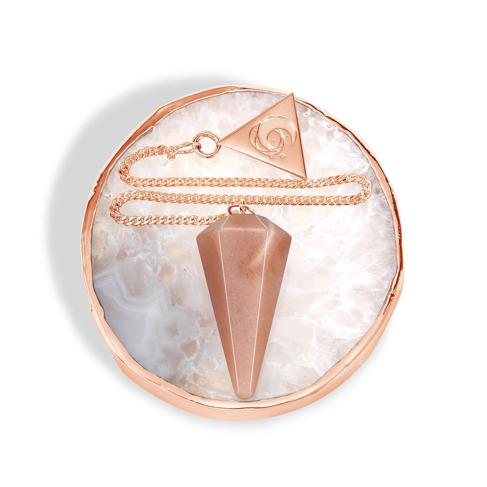 Rose Gold Sunstone Pendulum Kit - Moon Charged Crystals