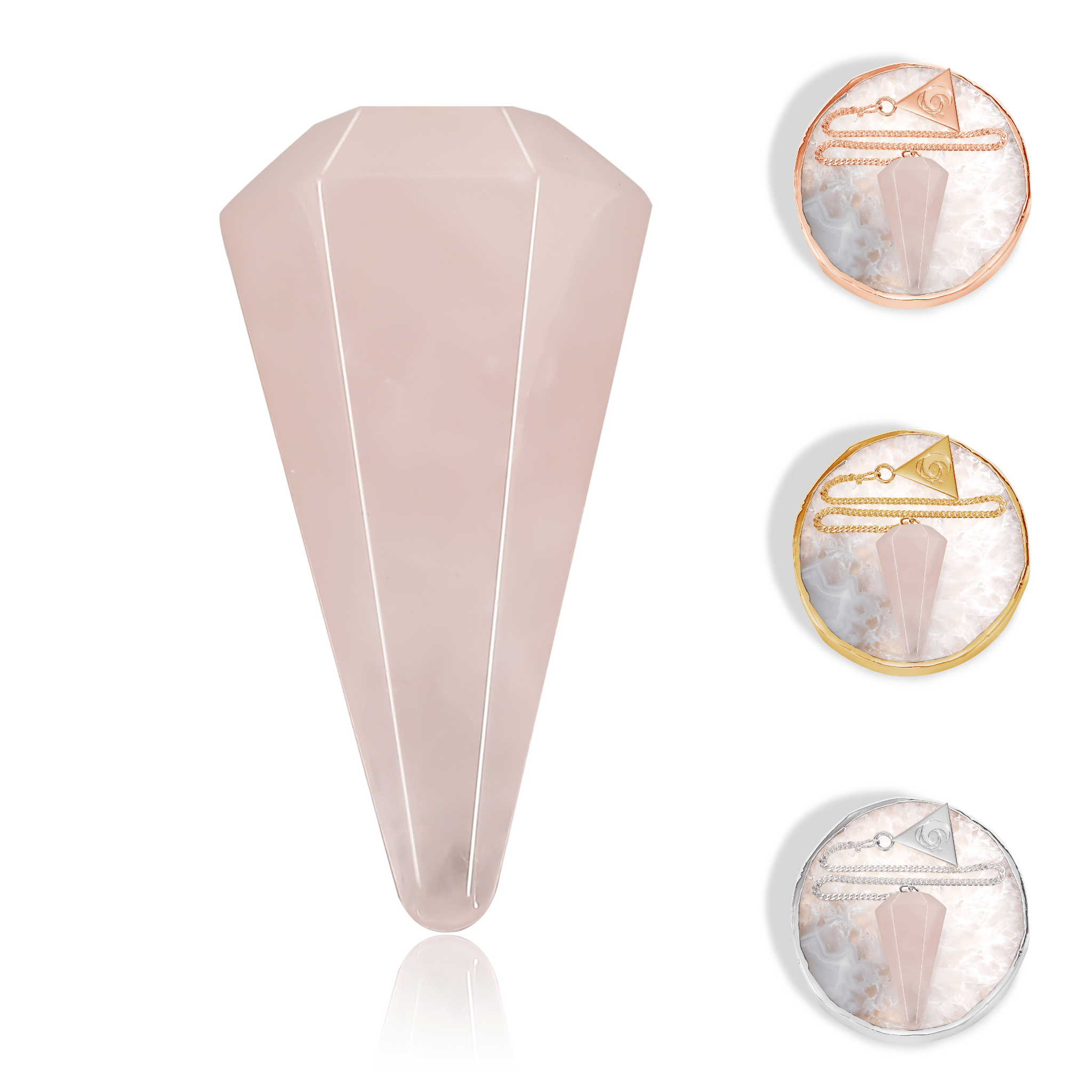 Rose Quartz Pendulum Kit - Moon Charged Crystals