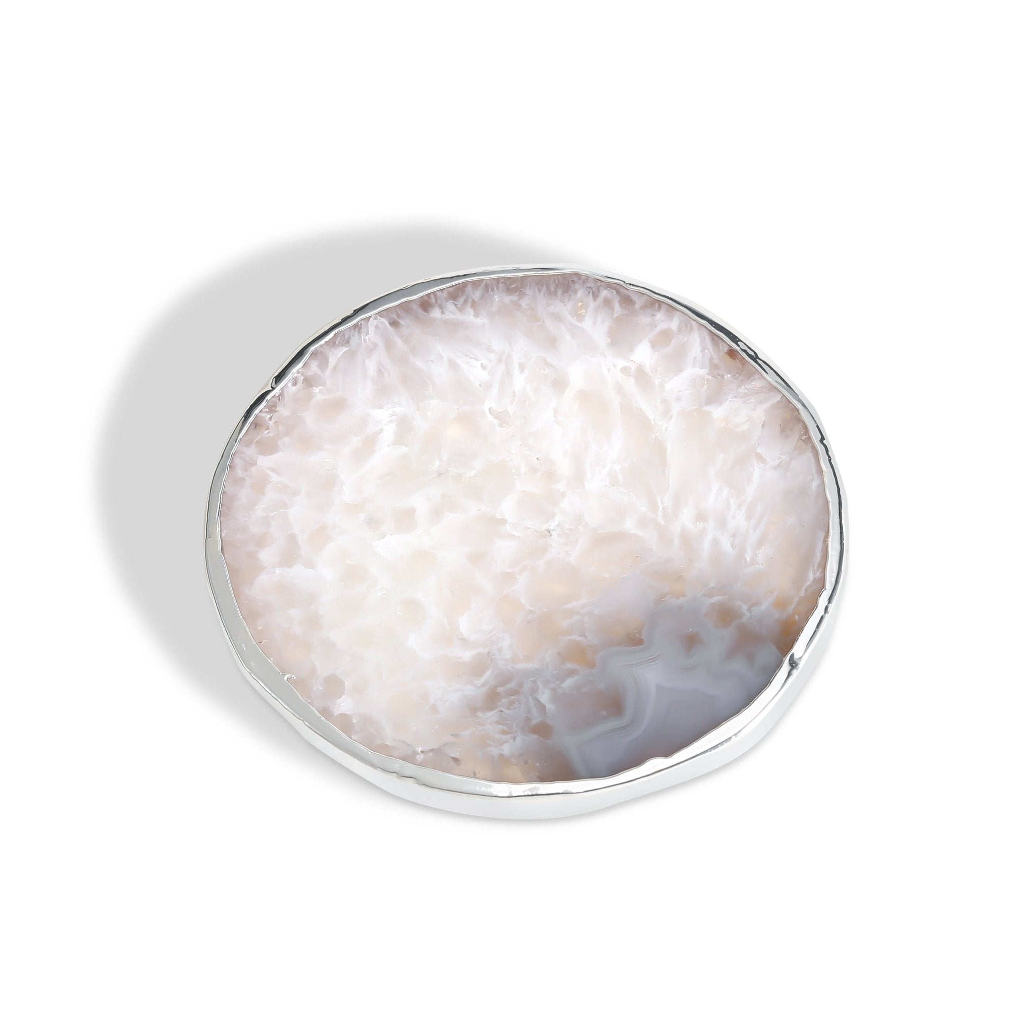 Silver Agate Plate- Pendulum Kit - Moon Charged Crystals