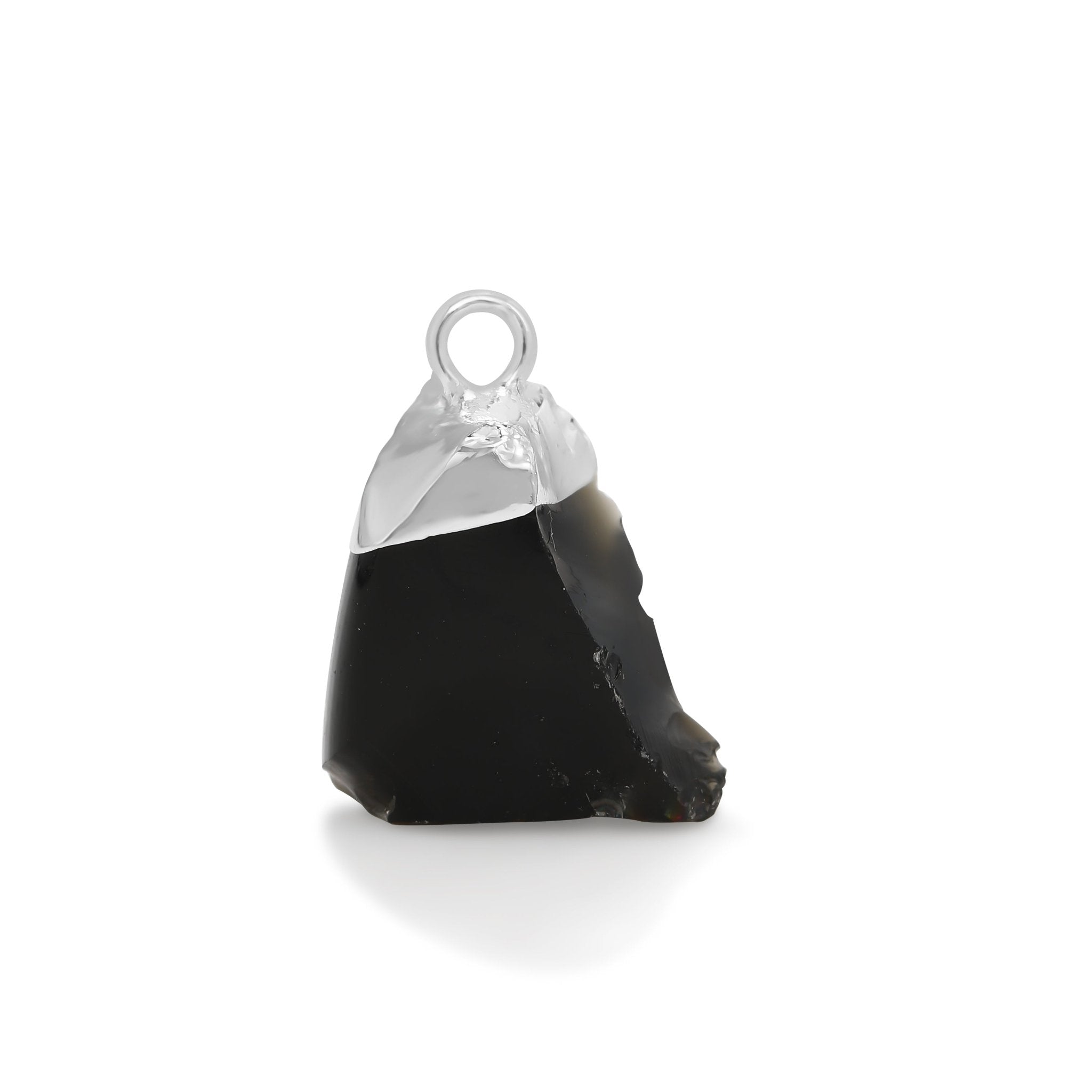 Silver Black Obsidian Gemstone - Moon Charged Crystals