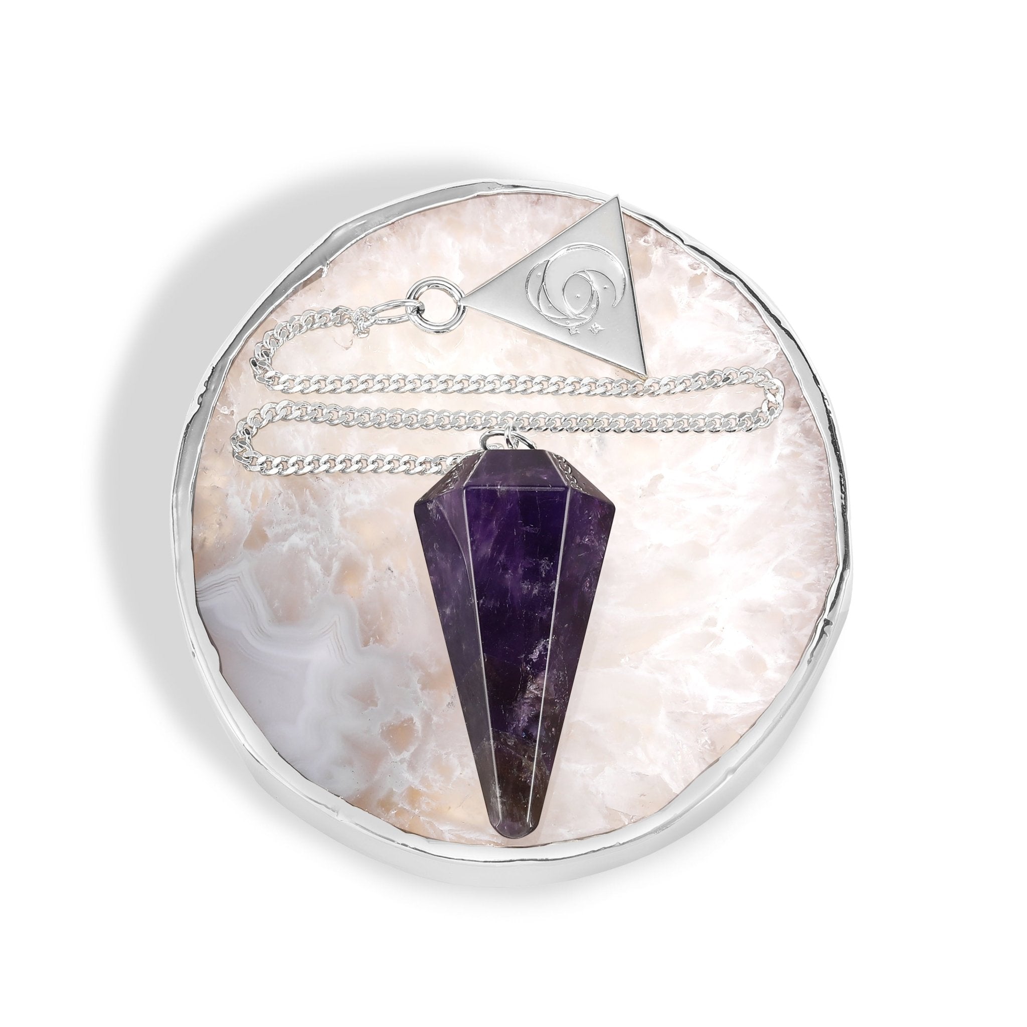 Sterling Silver Amethyst Pendulum Kit - Moon Charged Crystals