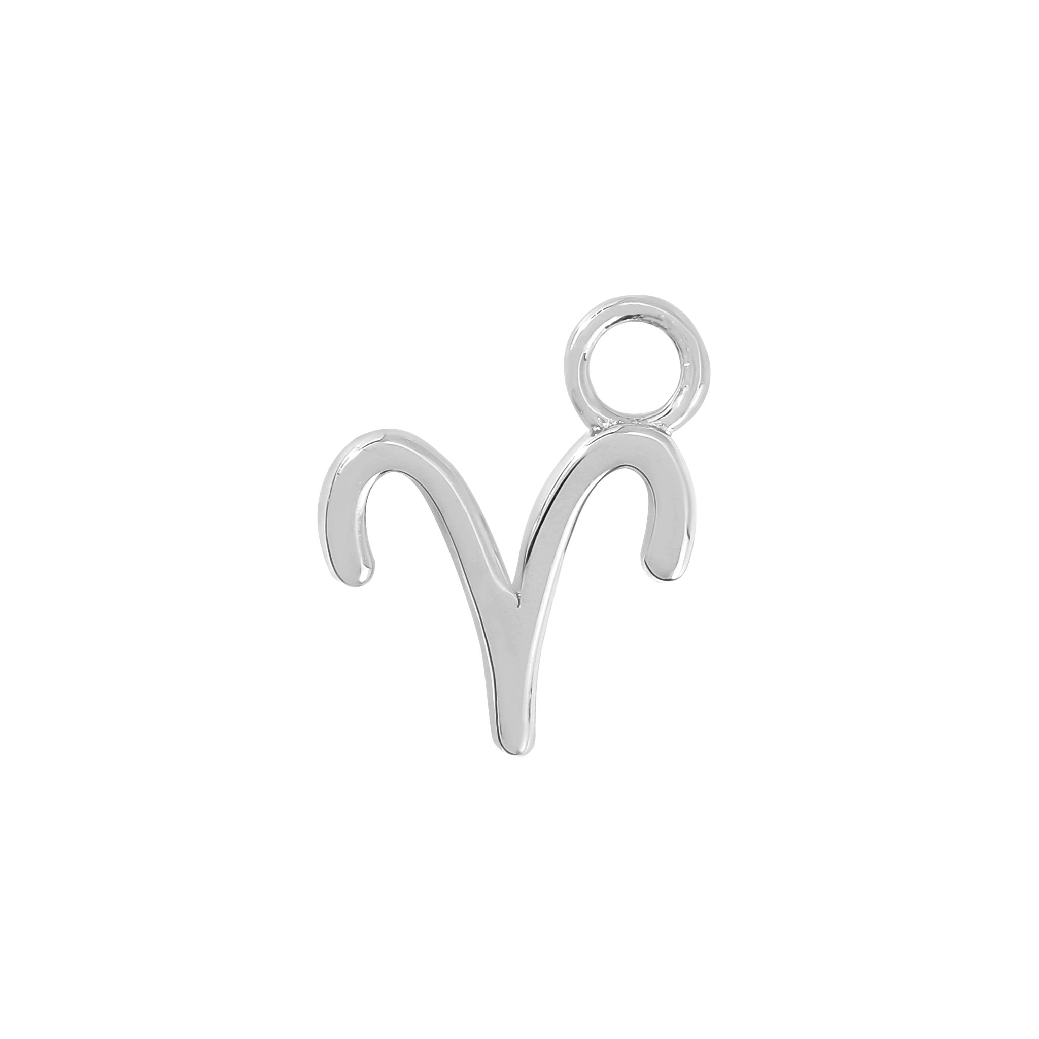 Sterling Silver Aries Charm - Moon Charged Crystals