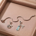 Load image into Gallery viewer, Sterling Silver Charm Bracelet with Two Gemstones & Charms
