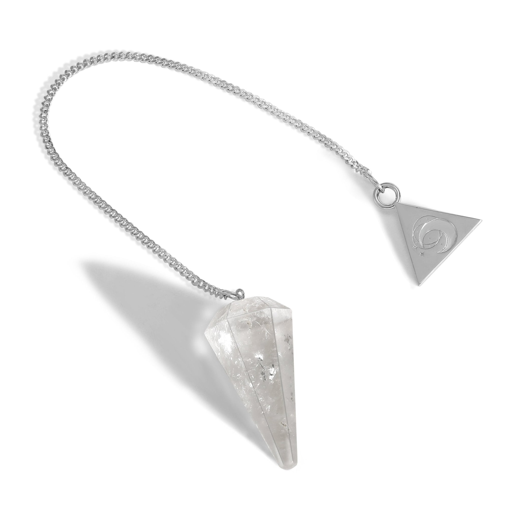 Sterling Silver Clear Quartz Pendulum Kit  - Moon Charged Crystals