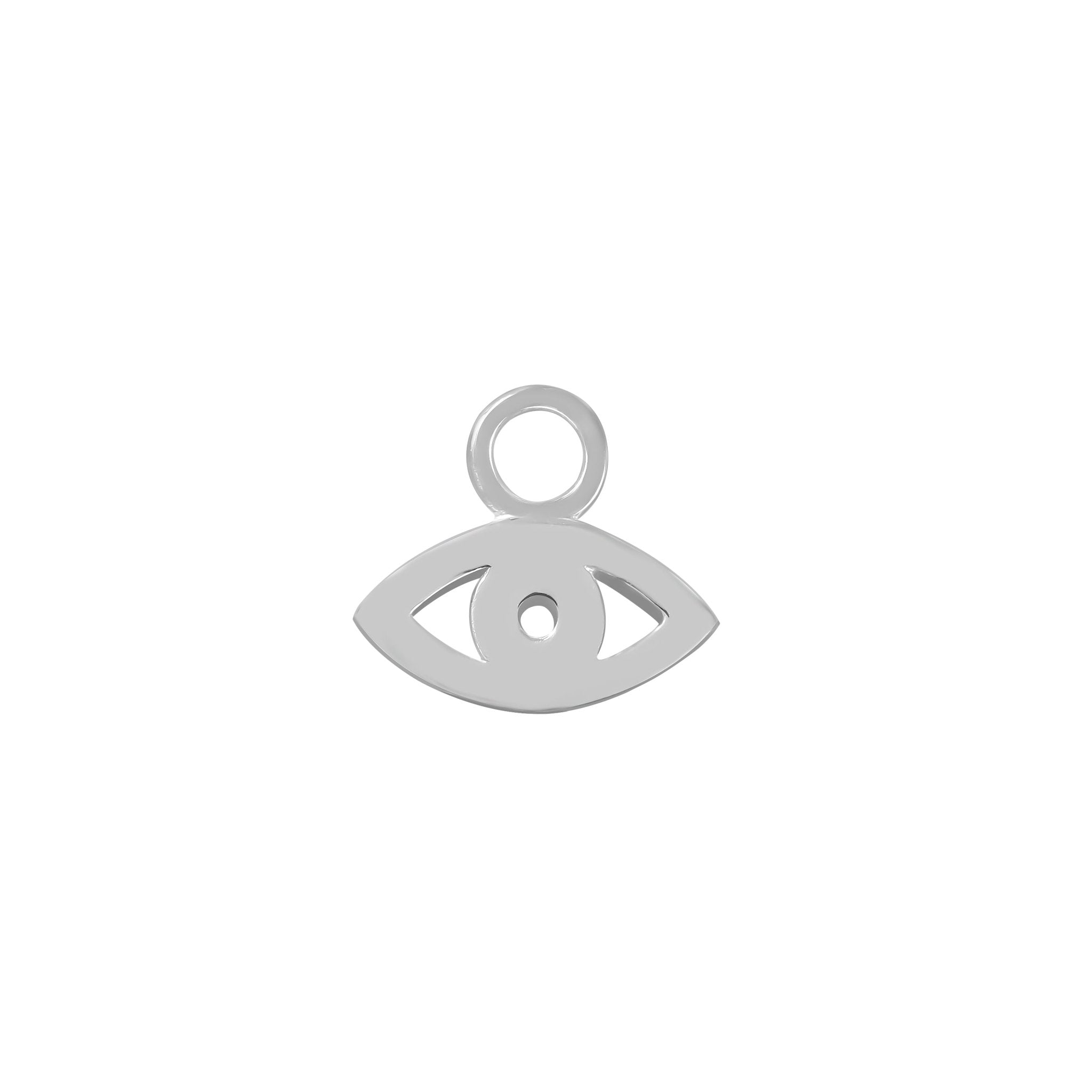 Sterling Silver Evil Eye Charm - Moon Charged Crystals