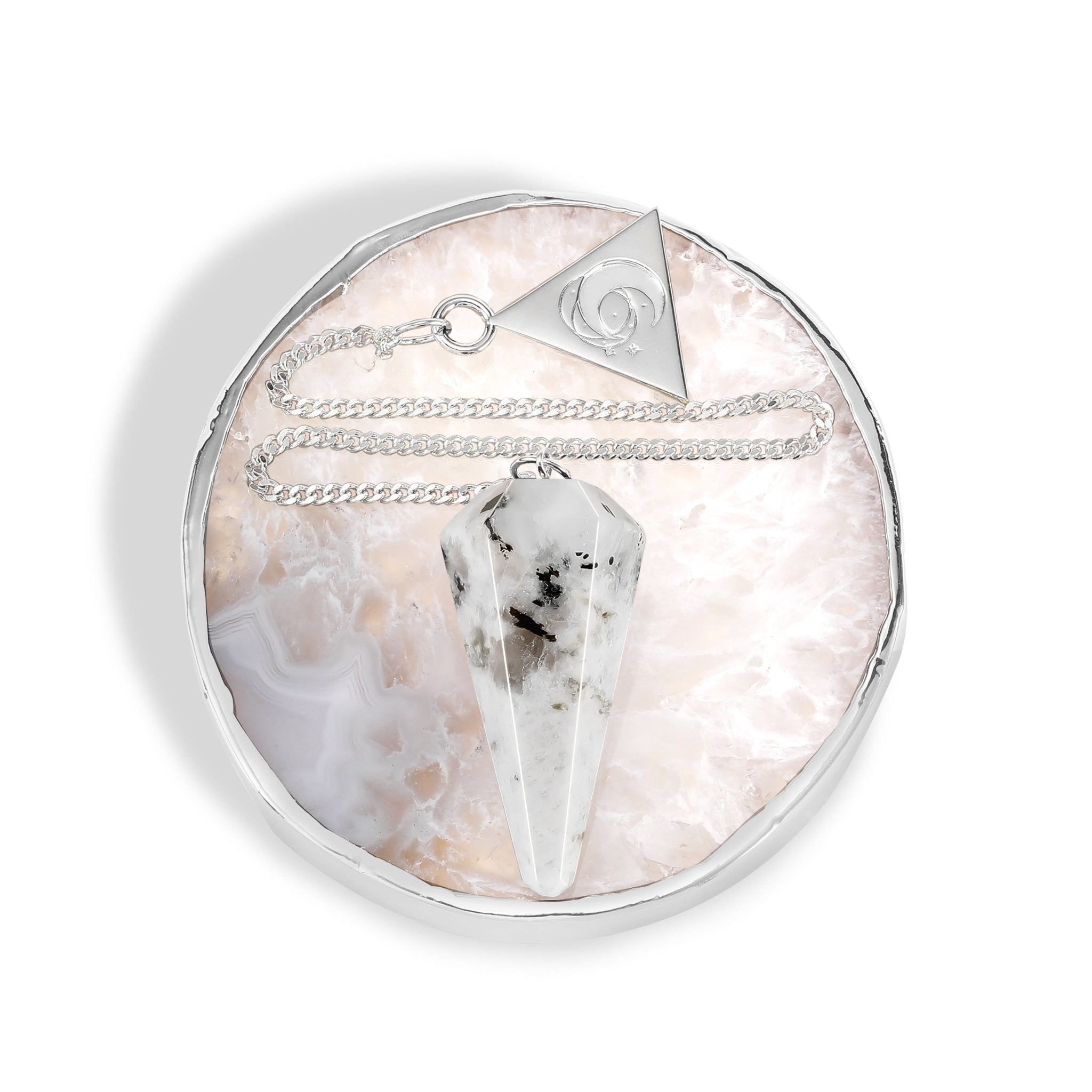 Sterling Silver Moonstone Pendulum Kit - Moon Charged Crystals