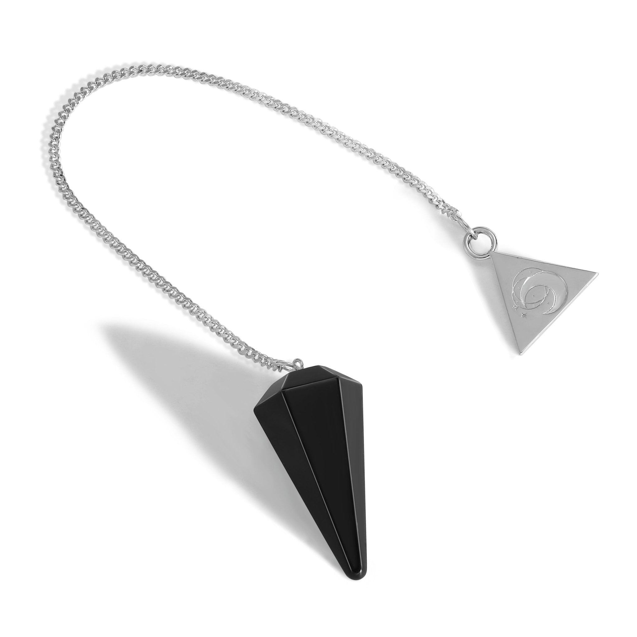 Sterling Silver Obsidian Pendulum Kit - Moon Charged Crystals