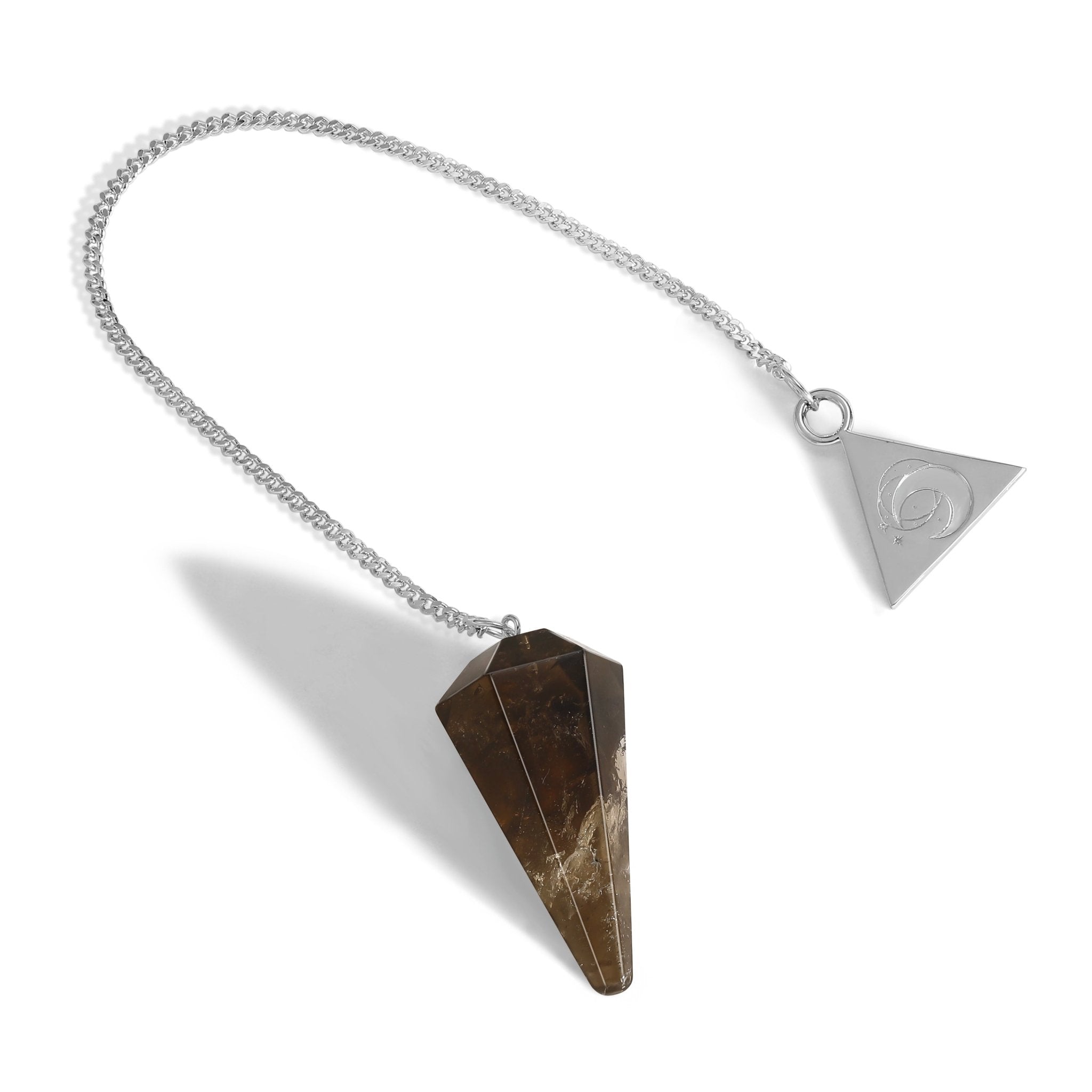 Sterling Silver Smokey Quartz Pendulum Kit - Moon Charged Crystals