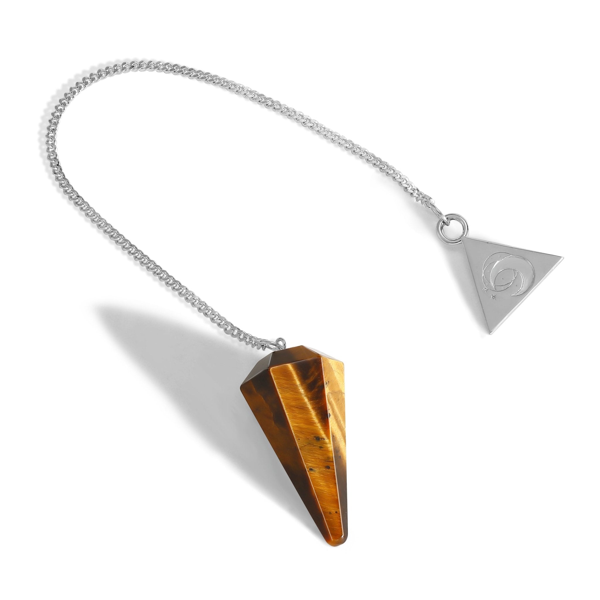 Sterling Silver Tiger's Eye Pendulum Kit- Moon Charged Crystals