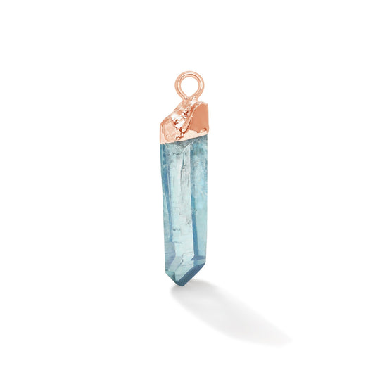 Aqua Aura Point Gemstone - Moon Charged Crystals