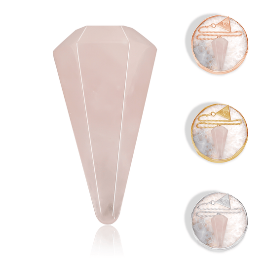 Rose Quartz Pendulum Kit - Moon Charged Crystals