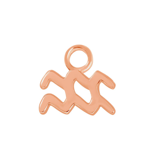 Rose Gold Aquarius Charm - Moon Charged Crystals