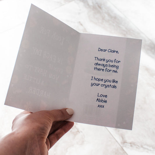 Happiness Greeting Card - Moon Charged Crystals