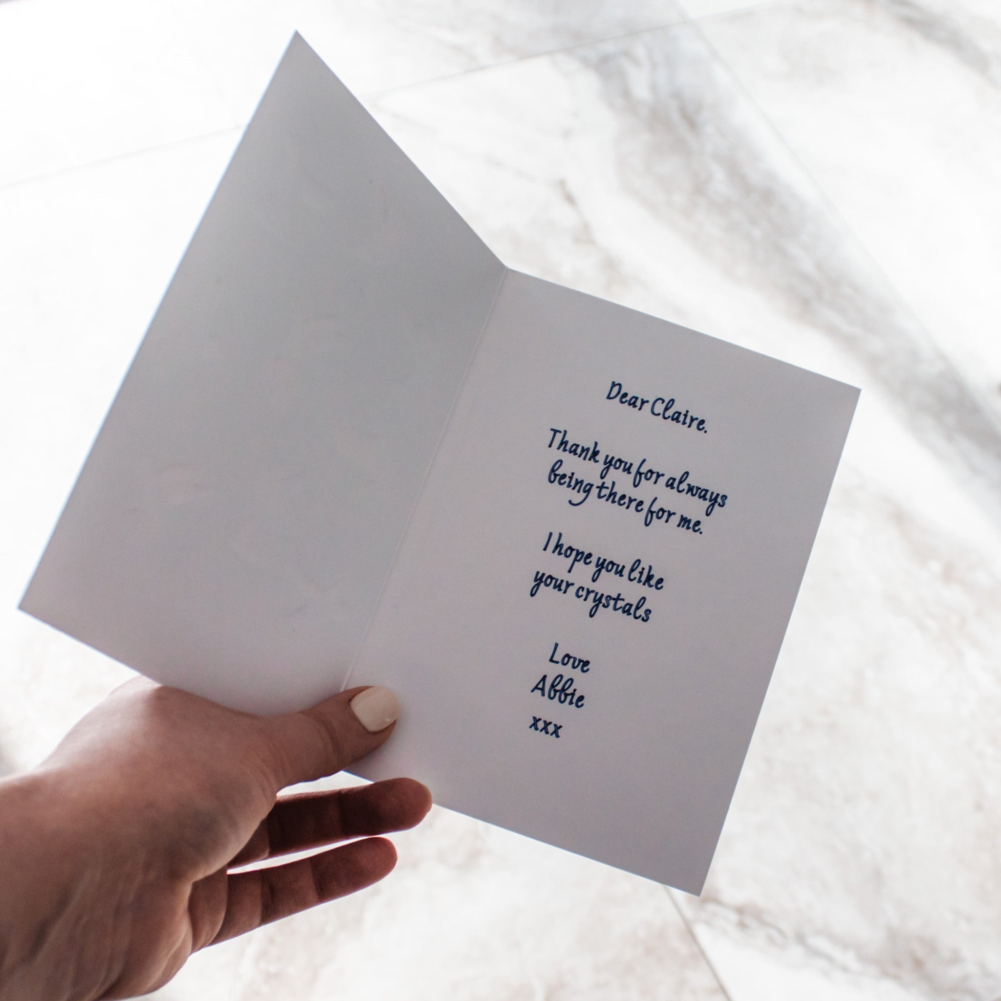 Hummingbird Greeting Card - Moon Charged Crystals